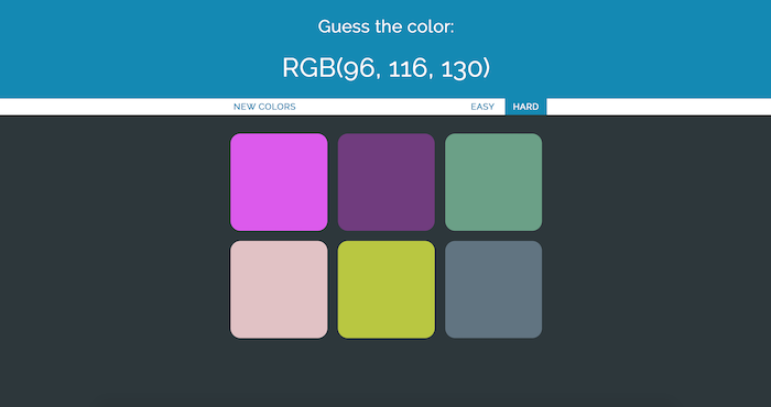 Guess The Color project screenshot