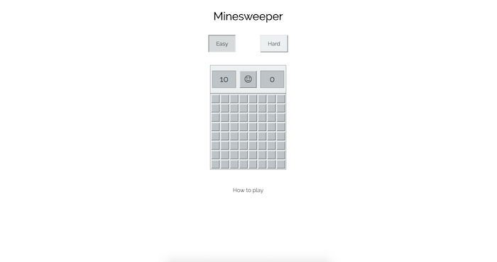 Minesweeper project screenshot