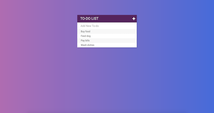 To Do List project screenshot